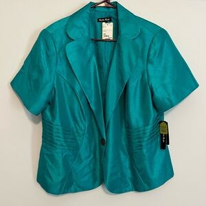 Dana Kay Teal Short Sleeve Jacket 18W NWT